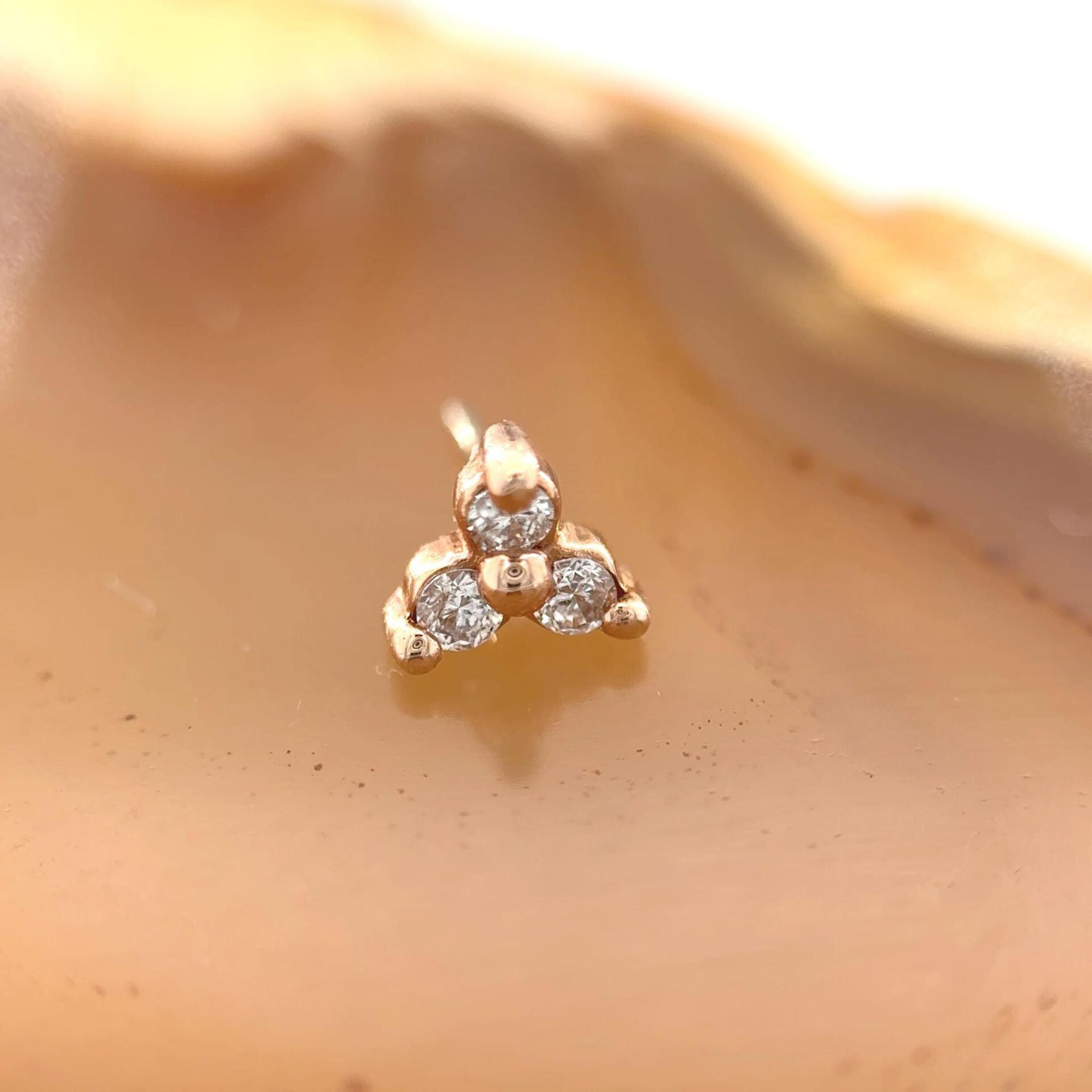Trinity 1.25mm Diamond 14k Rose